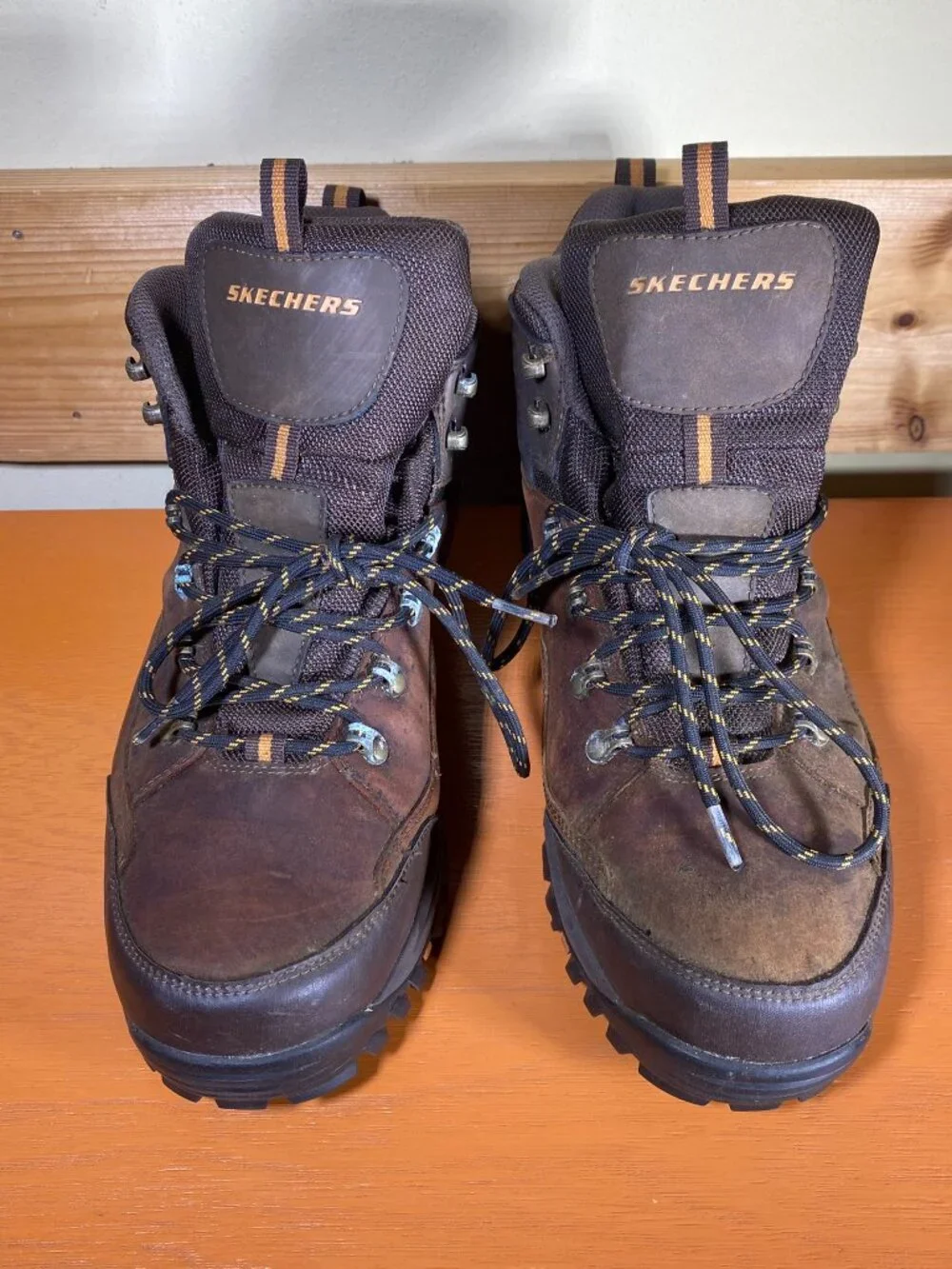 Skechers Relment Traven Brown Leather Waterproof Hiking Shoes, Size 12 65529